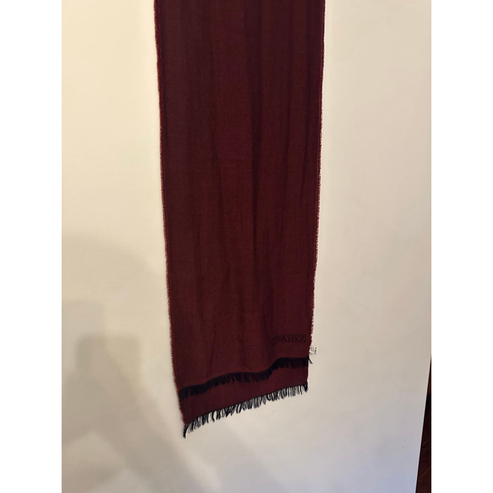 Women's Valentino Burgundy Black Wool Scarf One Size